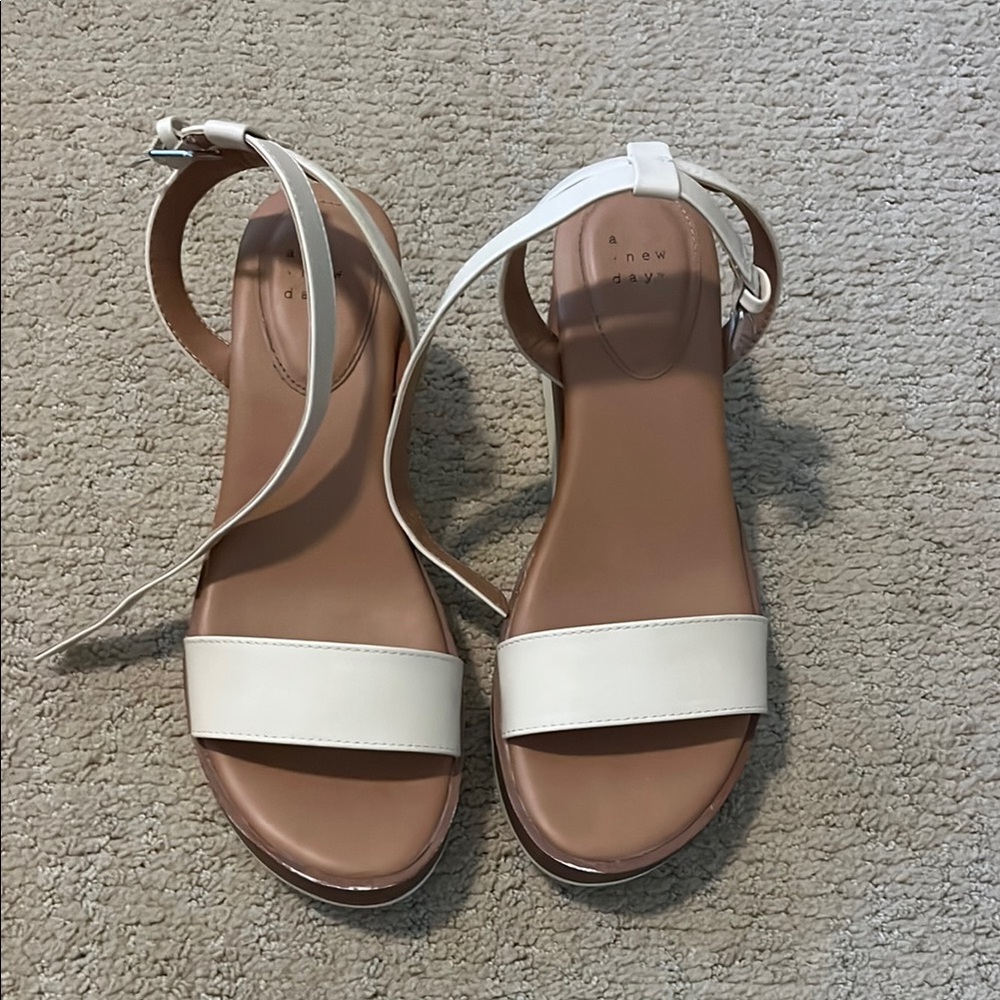 White Strap Platform Sandals